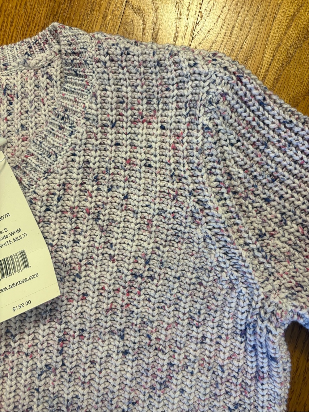 Tyler Böe NWT Fisherman Sweater Chunky Knit Pullover White Multi Speckled | S - Picture 8 of 10